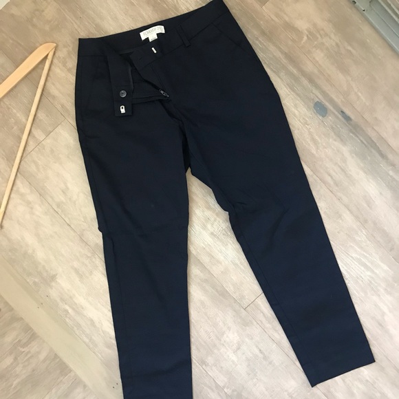 navy blue tapered pants